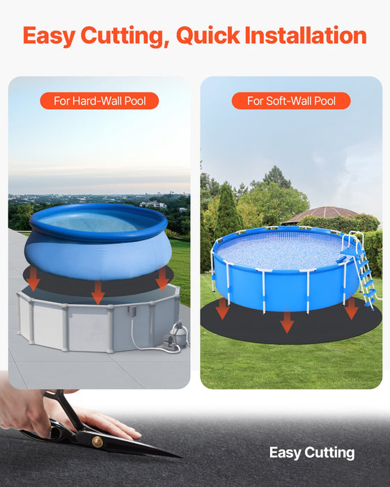 VEVOR 21ft Round Pool Liner Pad, Pool Liner Pad for Above Ground Swimming Pools, Extra-Thick Pool Mat, Prevents Punctures, Recycled Geotextile Material Underlayment Pad, Extend Liner Life