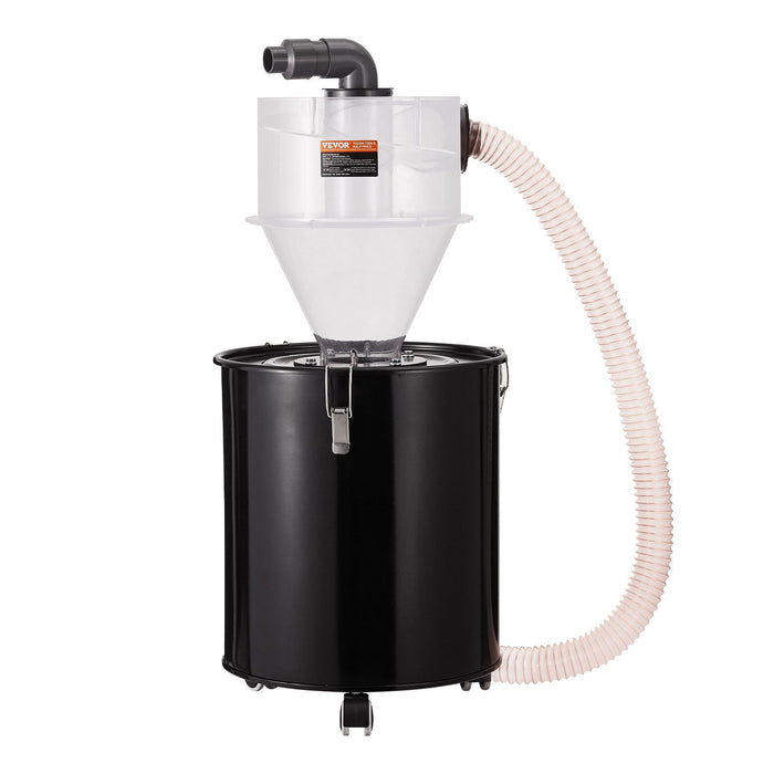 Cyclone Dust Separator with Metal Tank, 4" Retrofit Cyclone Separator for Dust Collectors, ABS Dust Deputy With 2" Hole O.D. Connector & Hose for Wet/Dry Shop Vacuums, Fits 50L Tank