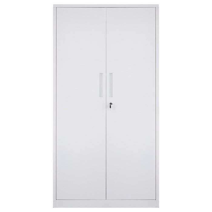 VEVOR Metal Storage Cabinet w/ 3 Keys Adjustable Shelves & Magnetic Door White