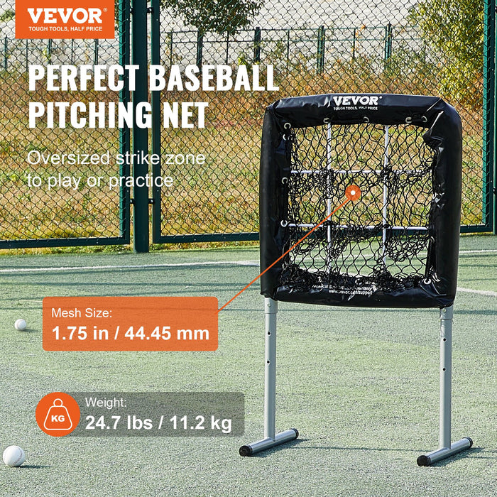 VEVOR 9 Hole Baseball Softball Pitching Net 9 Pocket Hitting Practice 28"x27"