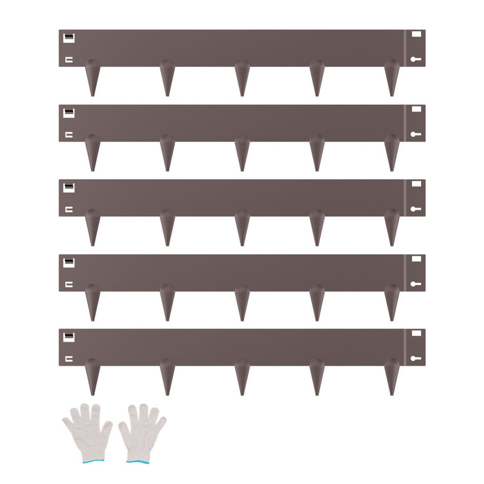 VEVOR Steel Landscape Edging, 5 Packs 990 x 181 mm Rust-Resistant Metal Landscape Edging, Bendable Garden Edging Border, Heavy Duty Lawn Edging, Easy-to-Install, Flower Bed Yard Pathway Divider Brown
