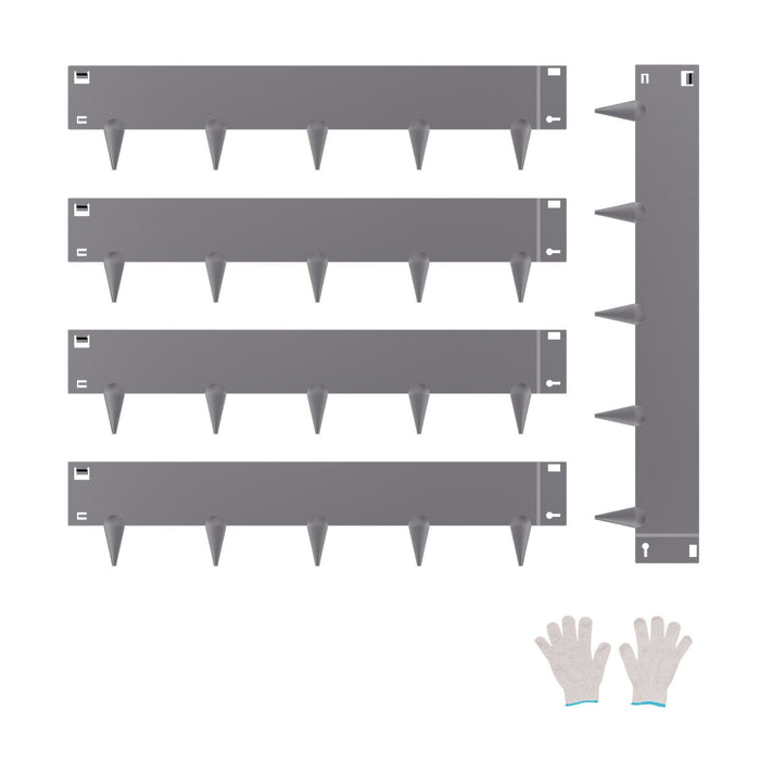 Steel Landscape Edging, 5 Packs 990 x 207 mm Rust-Resistant Metal Landscape Edging, Bendable Garden Edging Border, Heavy Duty Lawn Edging, Easy-to-Install, Flower Bed Yard Pathway Divider Dark Gray