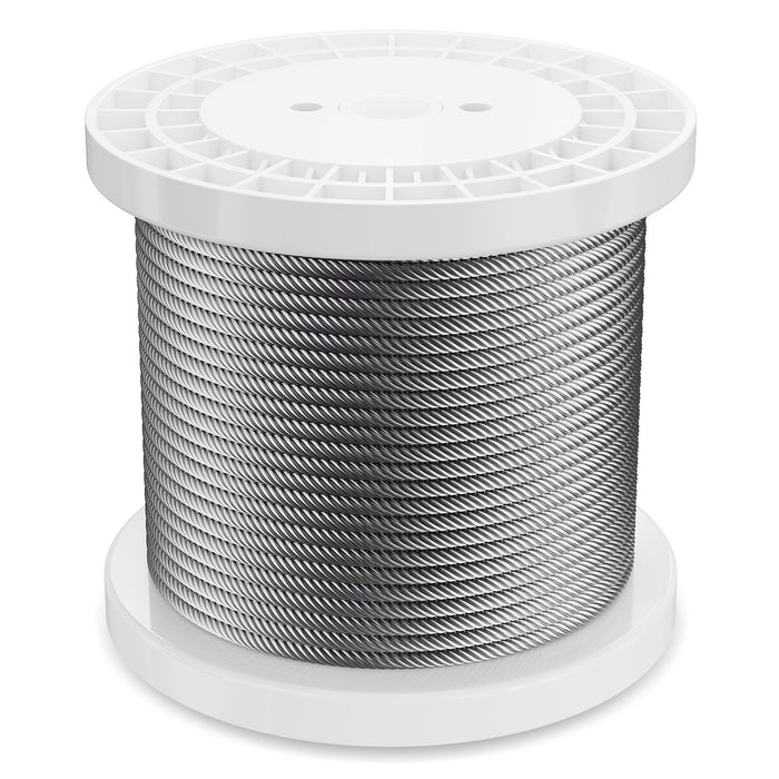 VEVOR Carbon Steel Cable 6.35 mm 7 x 19 Steel Wire Rope 76.2 m Cable Railing
