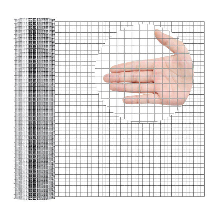Hardware Cloth, 12.7mm 610mm×7.62m 19 Gauge, Hot Dipped Galvanized Wire Mesh Roll, Chicken Wire Fencing, Wire Mesh for Rabbit Cages, Garden, Small Rodents