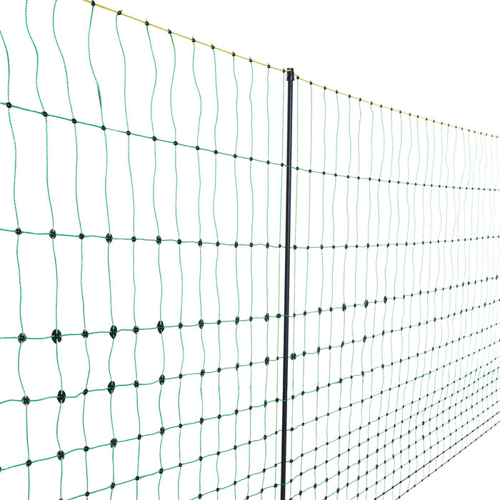 VEVOR Electric Fence Netting, 0.88 x 49.98 m, PE Net Fencing with Posts & Double-Spiked Stakes, Utility Portable Mesh for Goats, Sheep, Lambs, Deer, Hogs, Dogs, Used in Backyards, Farms, and Ranches