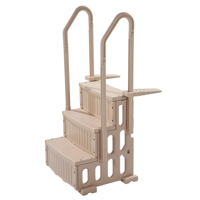 VEVOR 3-Step Taupe Robust Pool Ladder of 2 Handrails for 914.4-1219.2 mm Pools
