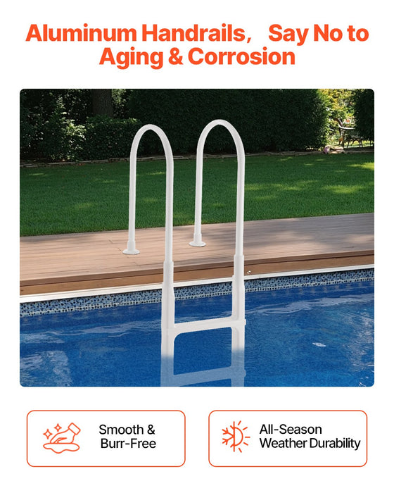 VEVOR Thickened 4-Step Pool Ladder of Double Handrails for 1219.2-1371.6mm Pool
