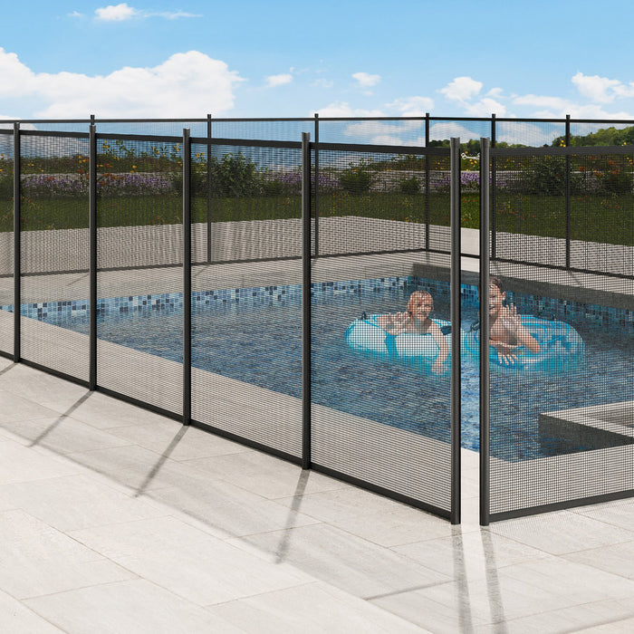 VEVOR Pool Fence, 4 x 72 FT Pool Fences for Inground Pools, Removable Child Safety Pool Fencing, Easy DIY Installation Swimming Pool Fence, 340gms Teslin PVC Pool Fence Mesh Protects Kids and Pets