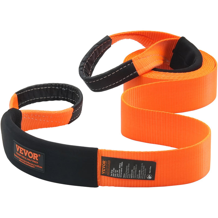 VEVOR Heavy Duty Tow Strap Recovery Kit 76.2 mm x 6.1 m (MBS-16329 kg) Tree Saver Winch Strap, Triple Reinforced Loop & Protective Sleeves & Storage Bag , 19 mm D-Ring Shackles, for Truck Jeep SUV ATV