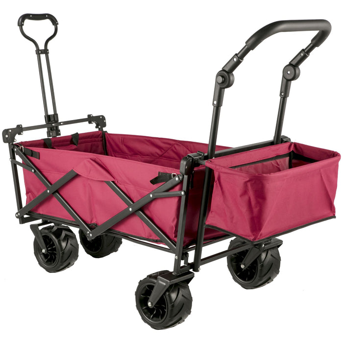 VEVOR Folding Wagon Cart, Collapsible Folding Garden Cart w/ Shade Beach Utility