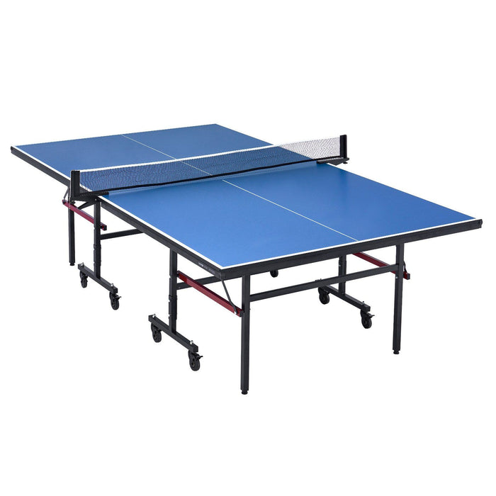 Ping Pong Table, Professional Table Tennis Game, Indoor MDF Portable Table Tennis Table, Foldable Ping Pong Table with Quick Clamp Net and Lockable Wheels, 10 Minute Easy Assembly, 18mm Tabletops