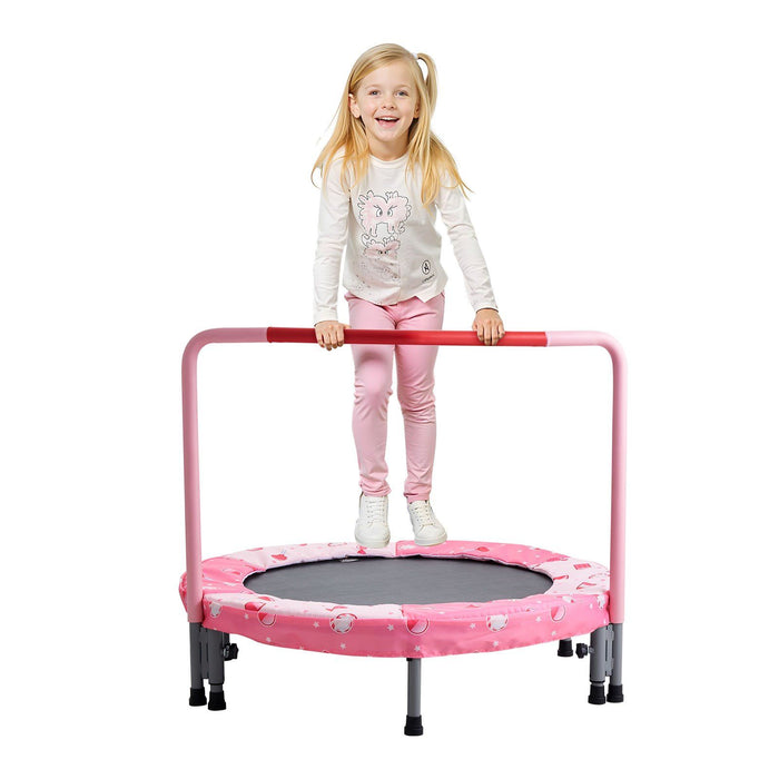 36" Kids Trampoline, 3FT Indoor Outdoor Trampoline, Foldable Mini Trampoline with Handle, Rebounder Trampoline for Toddlers, Birthday Gift for 3+ Years Children, Boys Girls for Fun, Red