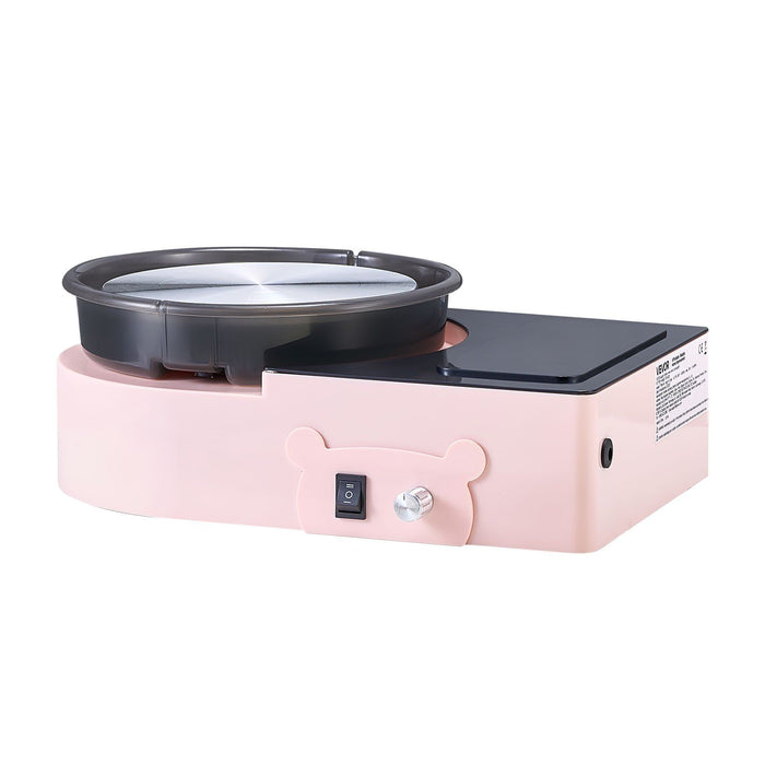 Mini Pottery Wheel, 158 mm Turntable, Forward and Reverse Rotation, Adjustable Speed, Electric Clay Wheel for Kids and Adults, with Clay Shaping Tools, for Home DIY, Pottery Classes, Pink