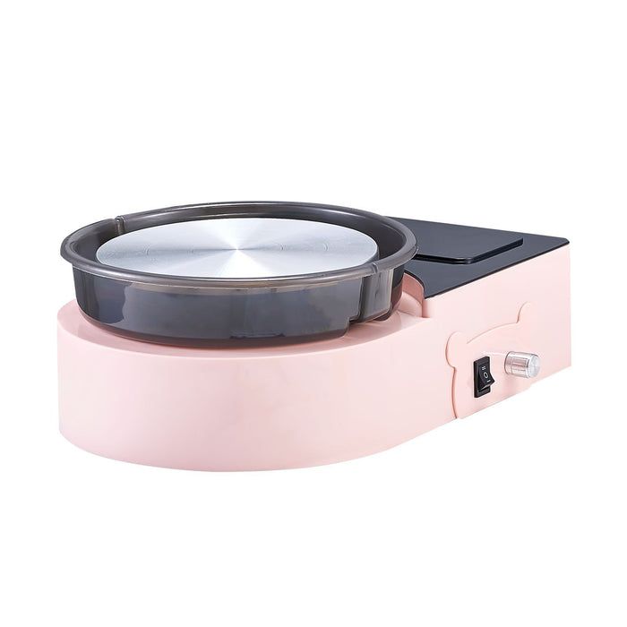 Mini Pottery Wheel, 158 mm Turntable, Forward and Reverse Rotation, Adjustable Speed, Electric Clay Wheel for Kids and Adults, with Clay Shaping Tools, for Home DIY, Pottery Classes, Pink