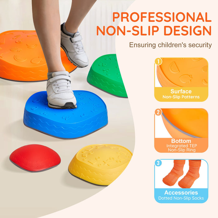 VEVOR Kids Balance Stepping Stones Sensory Obstacle Course 5 PCS Outdoor Indoor