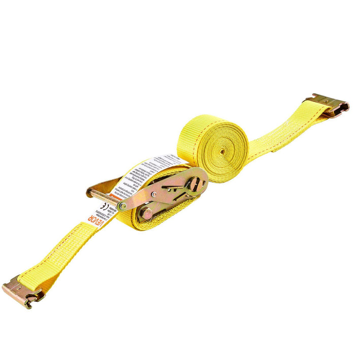 Ratchet Straps, 50.8 mm x 4.6 m, 30 Pack E-Track Tie Down Straps, 1995 kg Break Strength & 662 kg Rated Load, Tie Down Ratcheting for Moving, Trailers, Motorcycles, Kayaks, Car Roof, Yellow