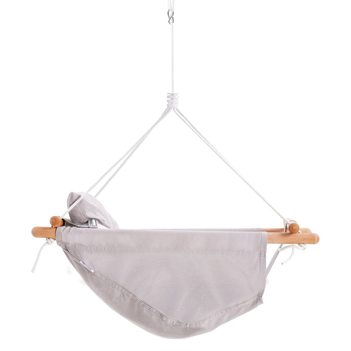 VEVOR Canvas Hammock Swing, 3 Modes Baby Swing Indoor and Outdoor with 5-Point Harness,  and Tree Straps, 150lbs Weight Capacity, Integrated Cushion, Wooden Hanging Swing Seat for Baby to Toddler