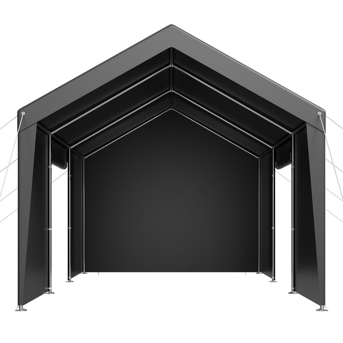 VEVOR Carport Car Canopy 12x20FT Heavy Duty Car Shelter with Sidewalls White