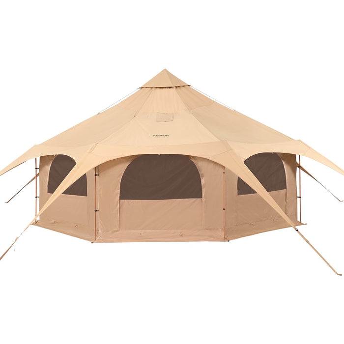 VEVOR Canvas Tent 4 Seasons 5 m/16.4 ft Bell Tent for Camping with Stove Jack