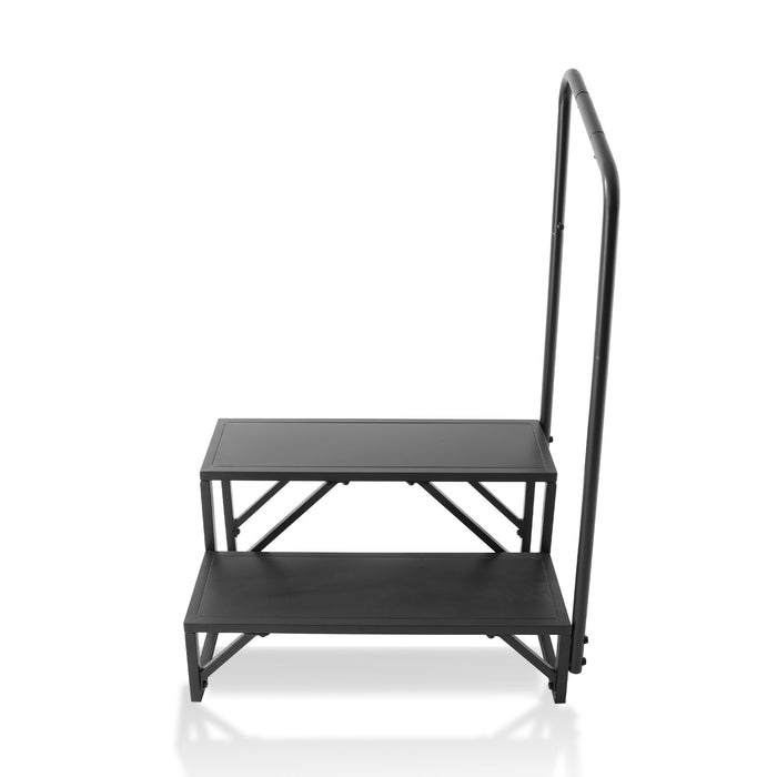 VEVOR RV Steps, 2-Step RV Stairs, 199.58KGS Load Capacity, Thickened Carbon Steel, With Handrail, Non-Slip Steps for Safe Entry and Exit, Suit for RV, Trailer, Camper Steps