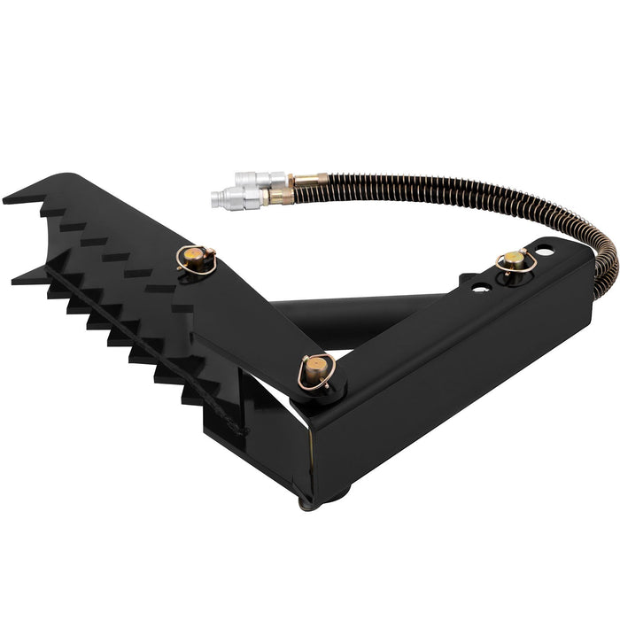 VEVOR 61cm Hydraulic Backhoe Excavator Thumb Attachments Weld On 1.27cm Teeth Thick Steel Plate Assembly 12MM Bolt-On Design with Hydraulic Cylinder