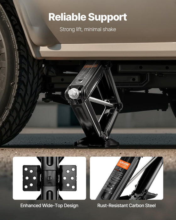 2268 kg RV Scissor Jacks, 10.3-59.5 cm RV Stabilizer Leveling Scissor Jacks, Set of 4, Heavy Duty Stabilizer Jack with Crank Handle, Socket and Bubble Levels, Not Easily Bent or Deformed
