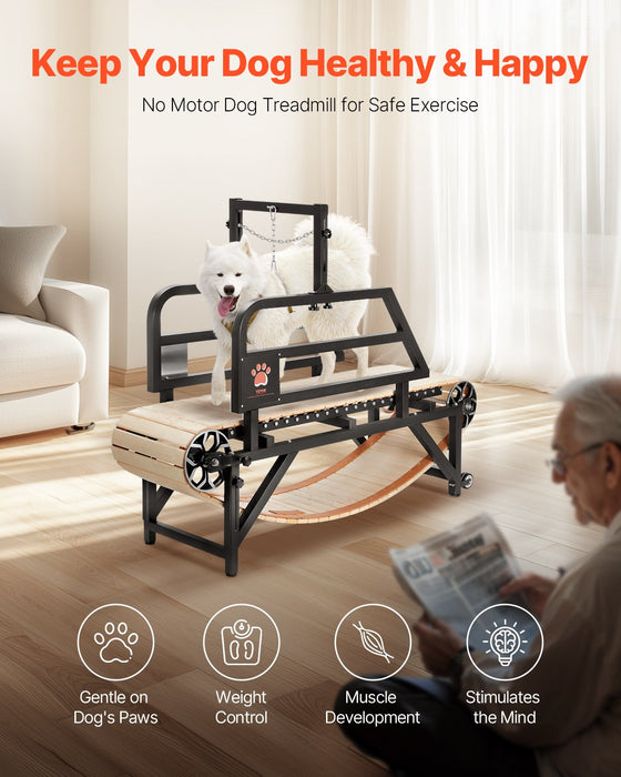 VEVOR Dog Treadmill for Medium Dogs, 330lbs Weight Capacity, Dog Running Machine with Adjustable Ramps, 15.5" Runway Dog Pacer Slatmill, Pet Treadmill Exercise Equipment for Indoor & Outdoor Exercise