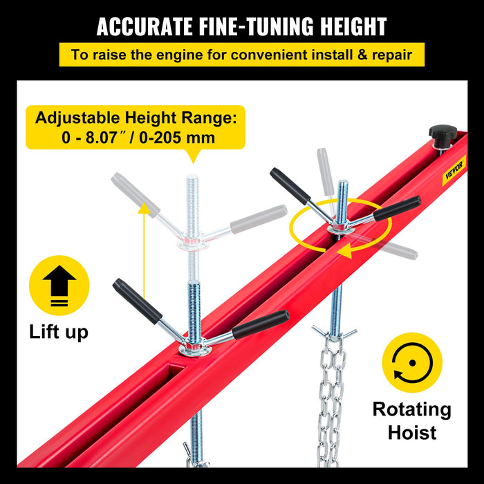 VEVOR Engine Support Bar Engine Load Leveler 1100 Lbs Transmission w/ Dual Hook
