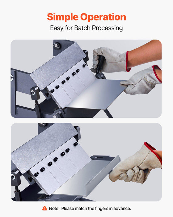Box and Pan Brake, 305 mm Sheet Metal Bending Brake, 20-Gauge Mild Steel Capacity, 0-135 Degree Adjustable, Metal Bender Machine with 5 Fingers, Heavy-Duty Aluminum Folder for Precise Bending