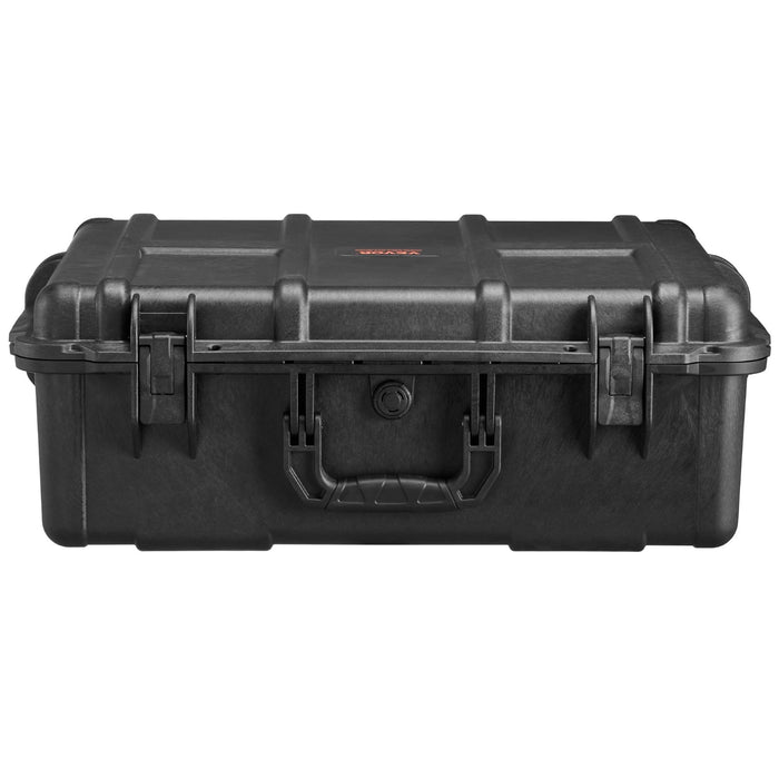 VEVOR Weatherproof Hard Case, Heavy Duty Protective Dry Box Case with Pre-cut Foam, and Retractable Pull Handles for Travel, Hunting, Military, Tactical, IP67 Waterproof Case for Cameras (56.1x37x26)