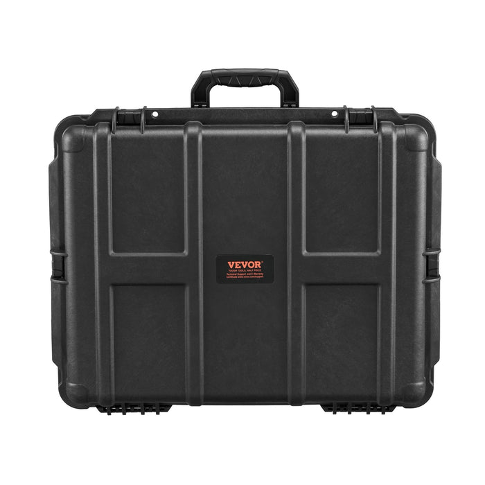 VEVOR Weatherproof Hard Case, Heavy Duty Protective Dry Box Case with Pre-cut Foam, and Retractable Pull Handles for Travel, Hunting, Military, Tactical, IP67 Waterproof Case for Cameras (56.1x37x26)