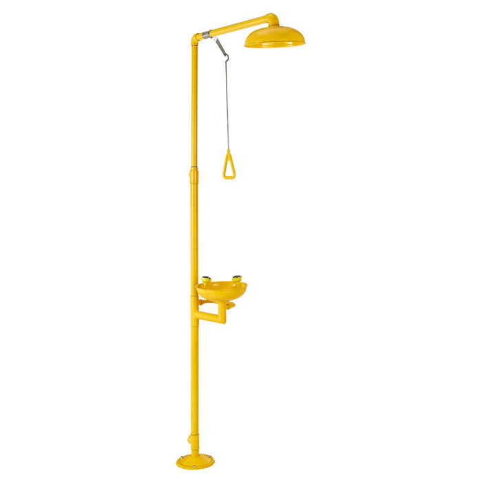 VEVOR Emergency Shower Eye Wash Station, 34.25 x 15.75 x 91.73 Inch 304 Stainless Steel Eyewash and Shower Combination, OSHA-Approved First Aid Eye Wash Station, for Schools, Labs, Factories, Yellow