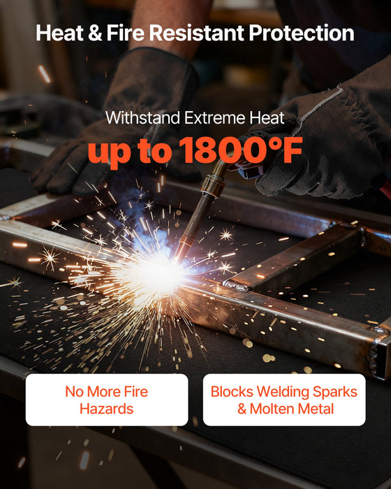 VEVOR Carbon Felt Welding Blankets, 2-Pack 508mm x 914mm Flame Retardant Welding Blanket, Up to 1800°F Heat Resistant Safety Protection Blanket, 3.5mm Thickened Carbon Fiber Fireproof Insulation Mat