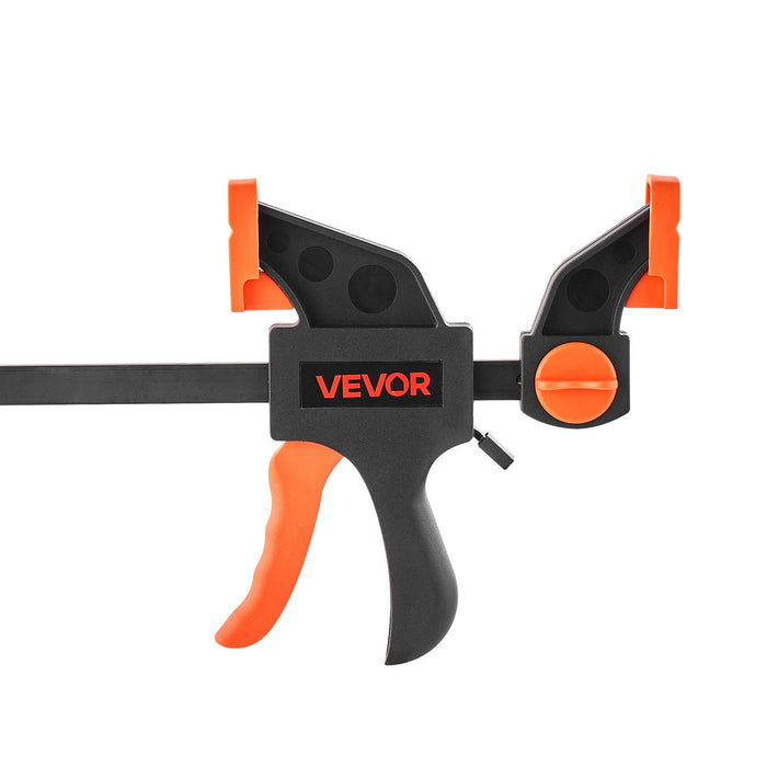 VEVOR Bar Clamps for Woodworking, 2-Pack 30.48 cm and 2-Pack 15.24 cm, One-Handed Clamp/Spreader, Quick-Grip F-Clamp with 70 kg Load Limit, Premium Plastic and Steel, for Woodworking Metal working