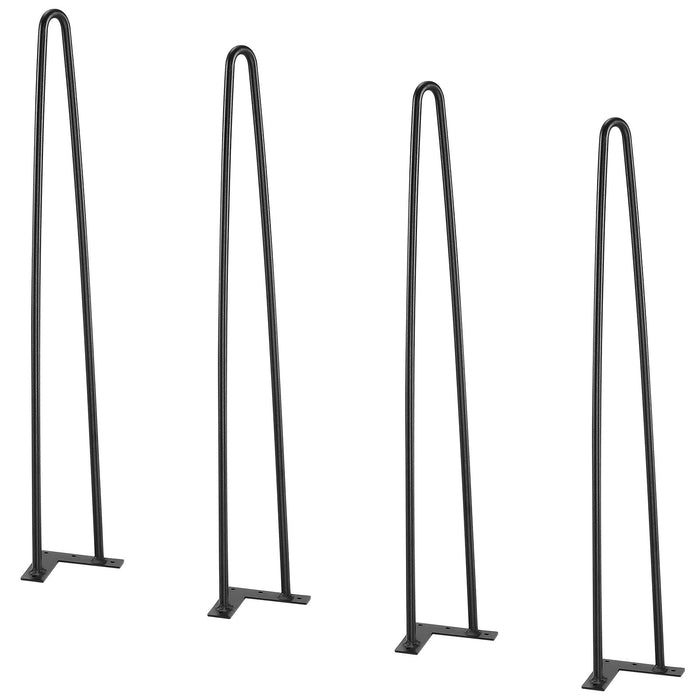 VEVOR 711.2MM Hairpin Furniture Legs, Metal Home DIY Projects for Nightstand, Coffee Table, Desk, 226.8KG Load Capacity with Rubber Floor Protectors, Metal Heavy Duty Sturdy Modern Table Legs, 4PCS