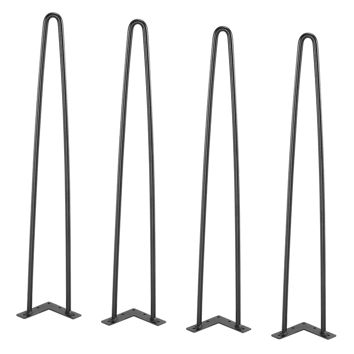 VEVOR 711.2MM Hairpin Furniture Legs, Metal Home DIY Projects for Nightstand, Coffee Table, Desk, 226.8KG Load Capacity with Rubber Floor Protectors, Metal Heavy Duty Sturdy Modern Table Legs, 4PCS