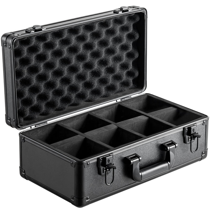 VEVOR Graded Card Storage Box, 4 Slots, Graded Sports Cards Holder Carrying Case with Key Lock Foam Dividers, for 108 PSA Graded Cards 76 BGS Cards 84 SGC Cards 388 Top Loaders or 999+ Loose Cards
