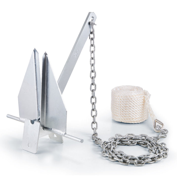 VEVOR Fluke Anchor 8.5 LBS Galvanized Steel Boat Anchor Chain Rop Two Shackles