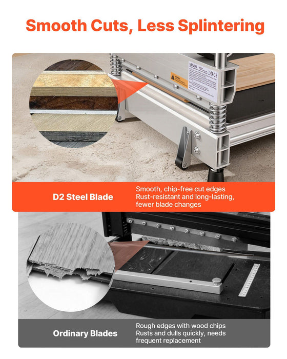 330mm Vinyl Floor Cutter, 16mm Thick Laminate Flooring Cutter with 15°/30°/45° Adjustable Angle Settings, Flexible Wheels, Telescoping Handle, Cuts Engineered Wood, LVT, VCT, SPC, LVP, WPC