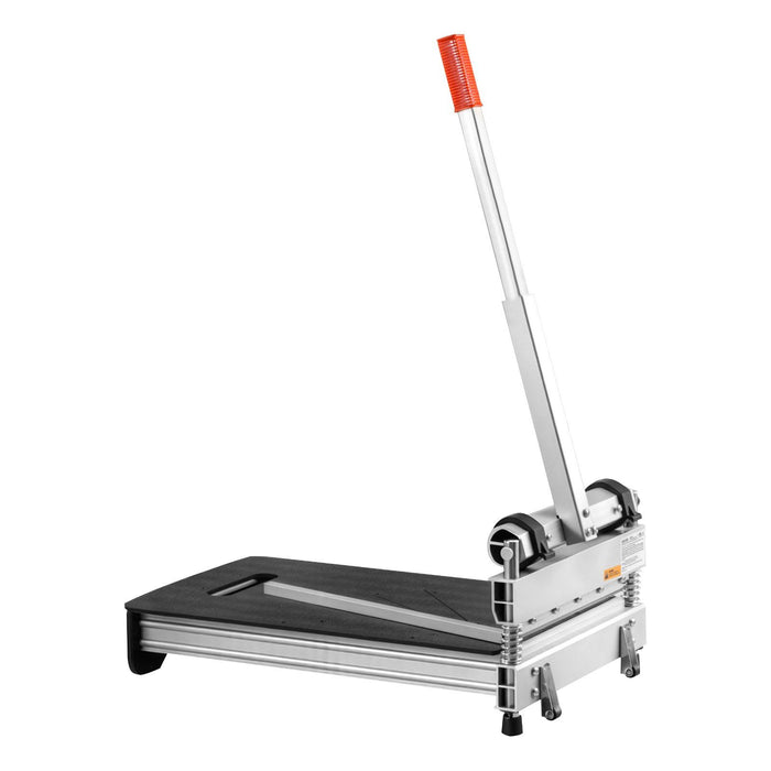 330mm Vinyl Floor Cutter, 16mm Thick Laminate Flooring Cutter with 15°/30°/45° Adjustable Angle Settings, Flexible Wheels, Telescoping Handle, Cuts Engineered Wood, LVT, VCT, SPC, LVP, WPC