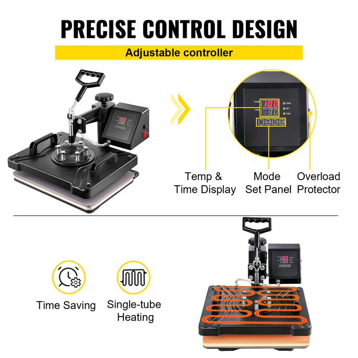 VEVOR 5 In1 12" X 15" (30 X 38cm) Heat Transfer Press + 28 Inch Vinyl Cutter Machine Kit Software