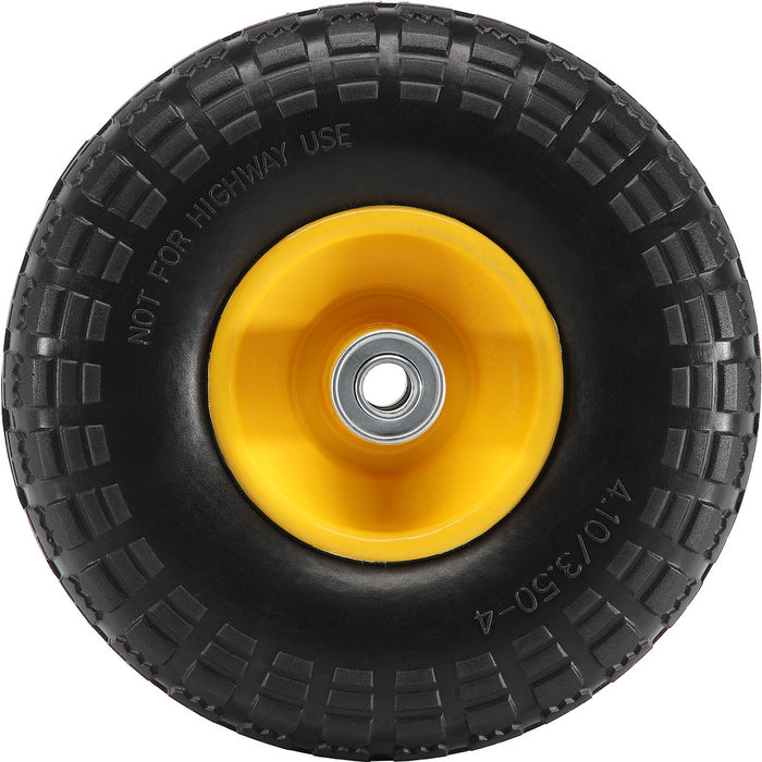 VEVOR Solid PU Run-Flat Tire Wheel, 254 mm, 2-Pack, 181.4 kg Dynamic Load, 204.1 kg Static Load, Flat Free Tubeless Tires and Wheels for Hand Truck, Utility Cart, Dolly, Garden Trailer, Various Carts