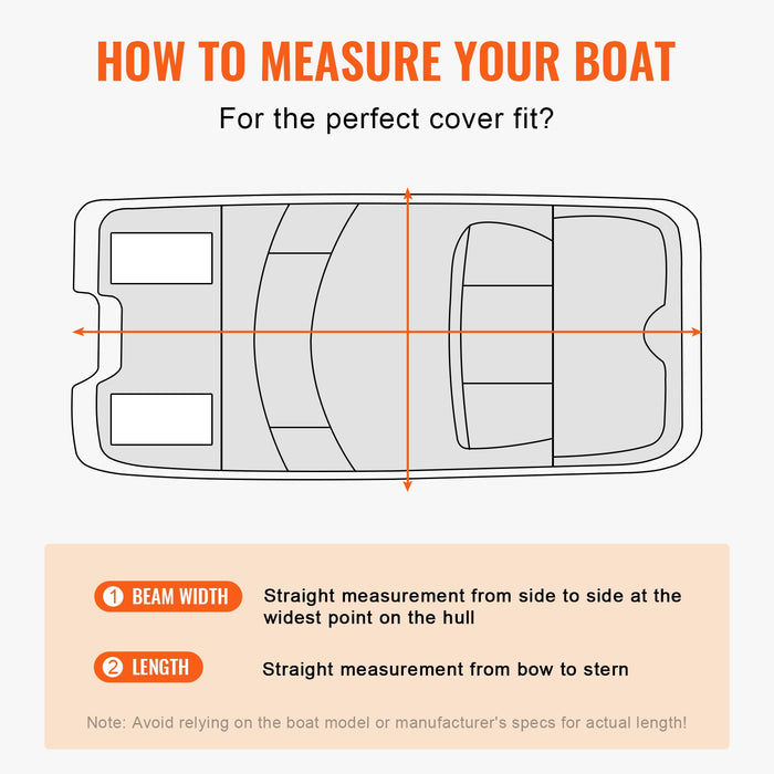 VEVOR Pontoon Boat Cover 800D Waterproof Trailerable 23-24 ft with Storage Bag