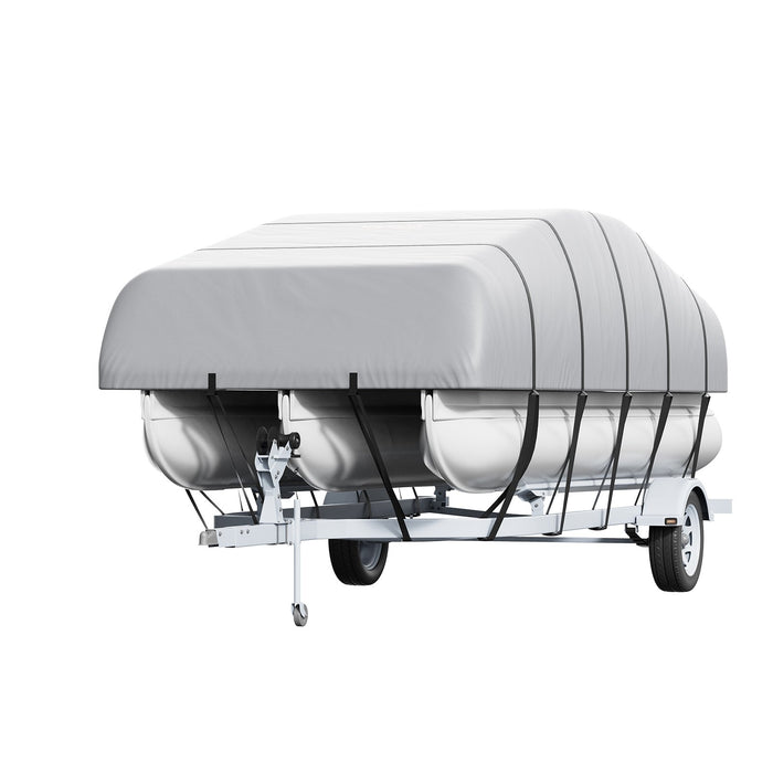 VEVOR Pontoon Boat Cover 800D Waterproof Trailerable 23-24 ft with Storage Bag
