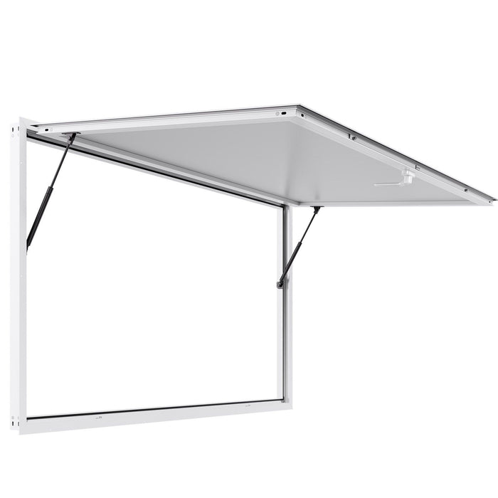 Concession Window 188x102cm, Aluminum Alloy Frame Service Window for Food Truck, Up to 85 Degrees Stand Serving Window with Awning Door and Drag Hook, Rainwater Resistant for Concession Trailer