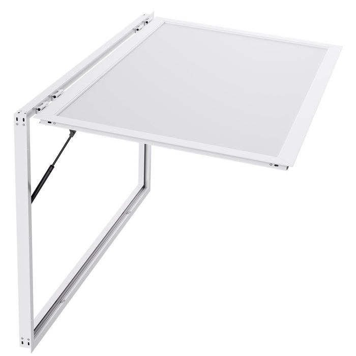 Concession Window 188x102cm, Aluminum Alloy Frame Service Window for Food Truck, Up to 85 Degrees Stand Serving Window with Awning Door and Drag Hook, Rainwater Resistant for Concession Trailer