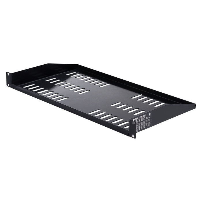 1U Server Rack Shelf, 4 PCS, 22.68 kg Max Load-Bearing Vented Cantilever, Wall Mount or Rack Mount Shelf with Tray, 254 mm Depth, Good Air Circulation for Cabinet Computer Network Equipment