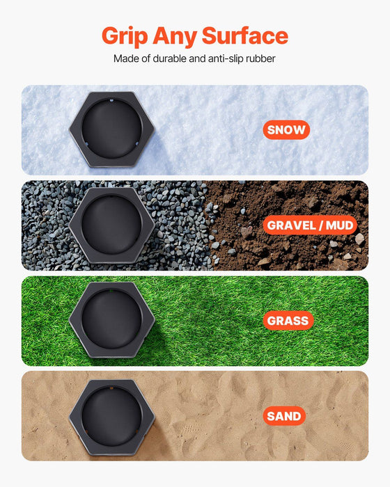 RV Leveling Pads, 4-Pack Rubber Trailer Jack Pads, Each with 5000 lbs Capacity, Jack Stabilizer Padding with Large Surface Area, Ideal for 10" Round Feet, 5th Wheels Class A/C Motorhomes Camper