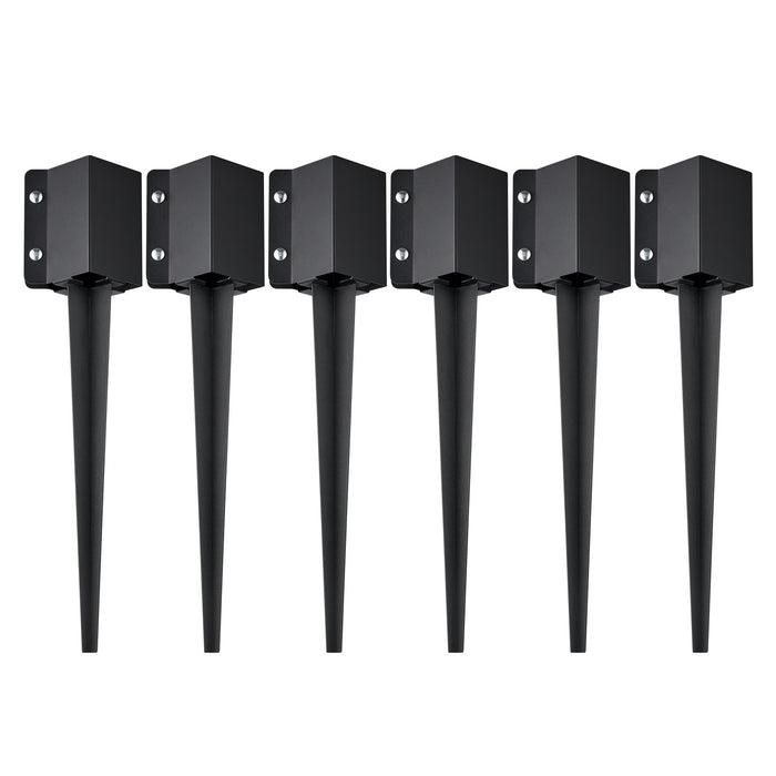 VEVOR Fence Post Anchor Ground Spike 6 Pack 24 x 4 x 4 In Metal Fence Stakes