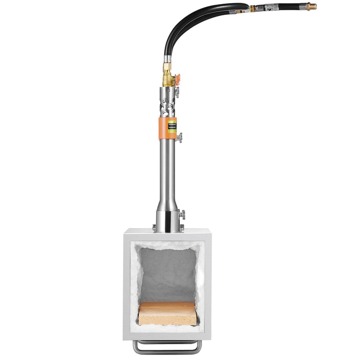 VEVOR Portable Propane Forge, 3 Burner Farrier Forge, 2600â„?Tool and Knife Making Blacksmithing Gas Forge, Large Capacity Square Stainless Steel Gas Forging Tools and Equipment for Metal Forging